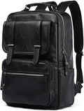 Leather Travel Laptop Backpack – 17″ Water-Resistant Design