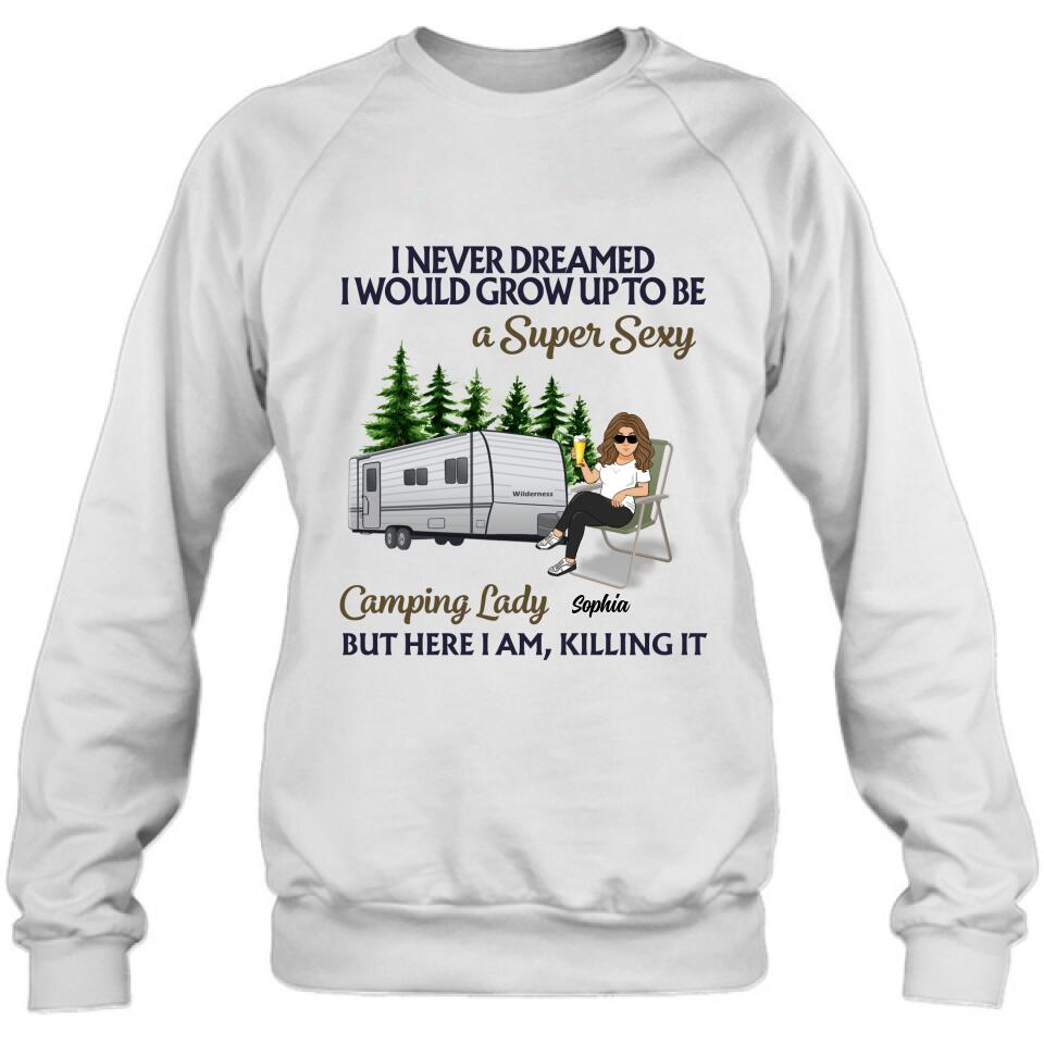 Personalized Camping Shirt/Sweatshirt/Pullover Hoodie/Long Sleeve Shirt - Woman/Couple Camping - Gift Idea For Camping Lover