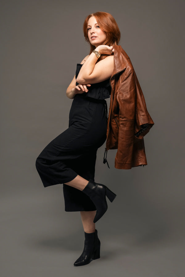 Black Ruffled Capri Jumpsuit