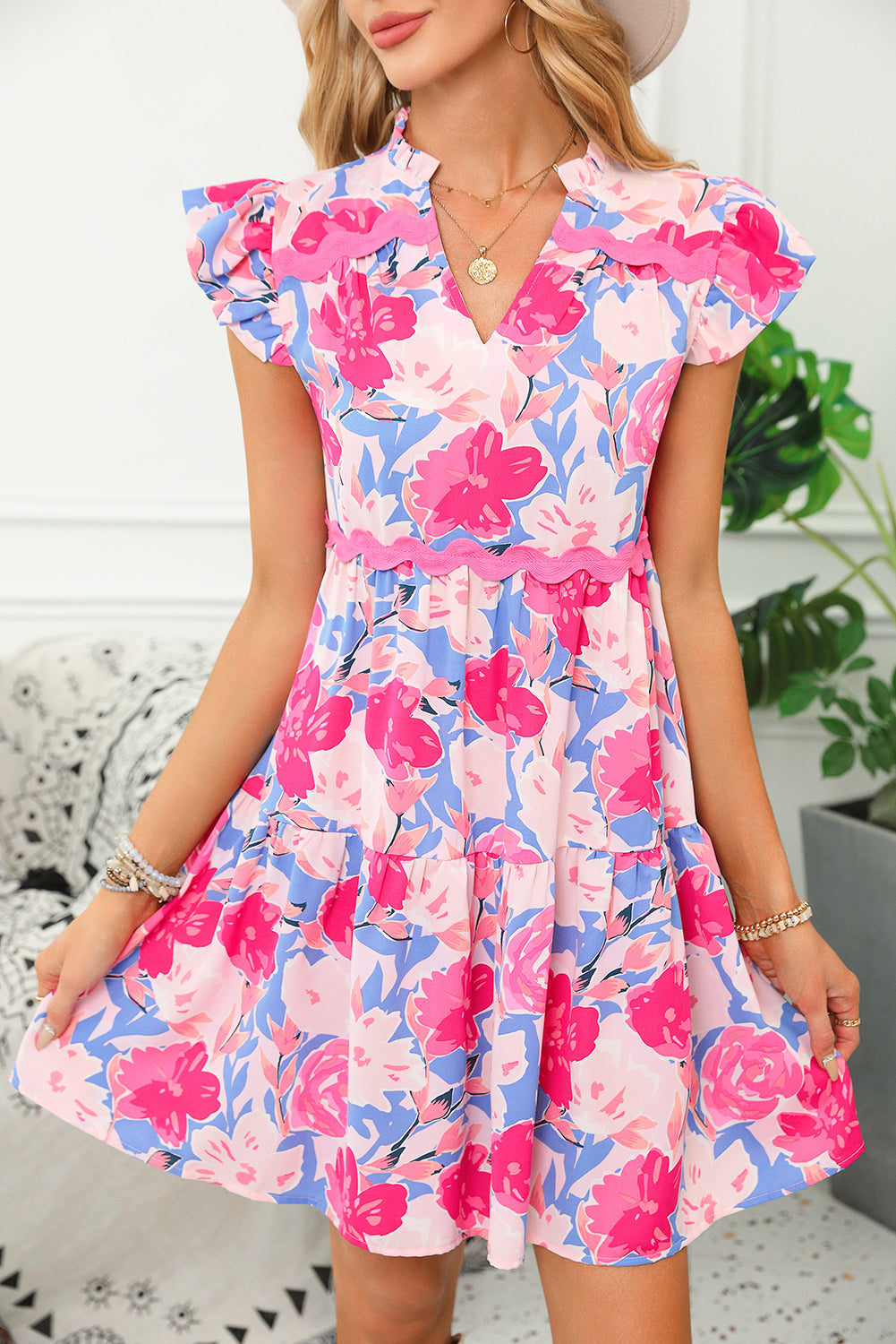 Pink Floral Day Dress