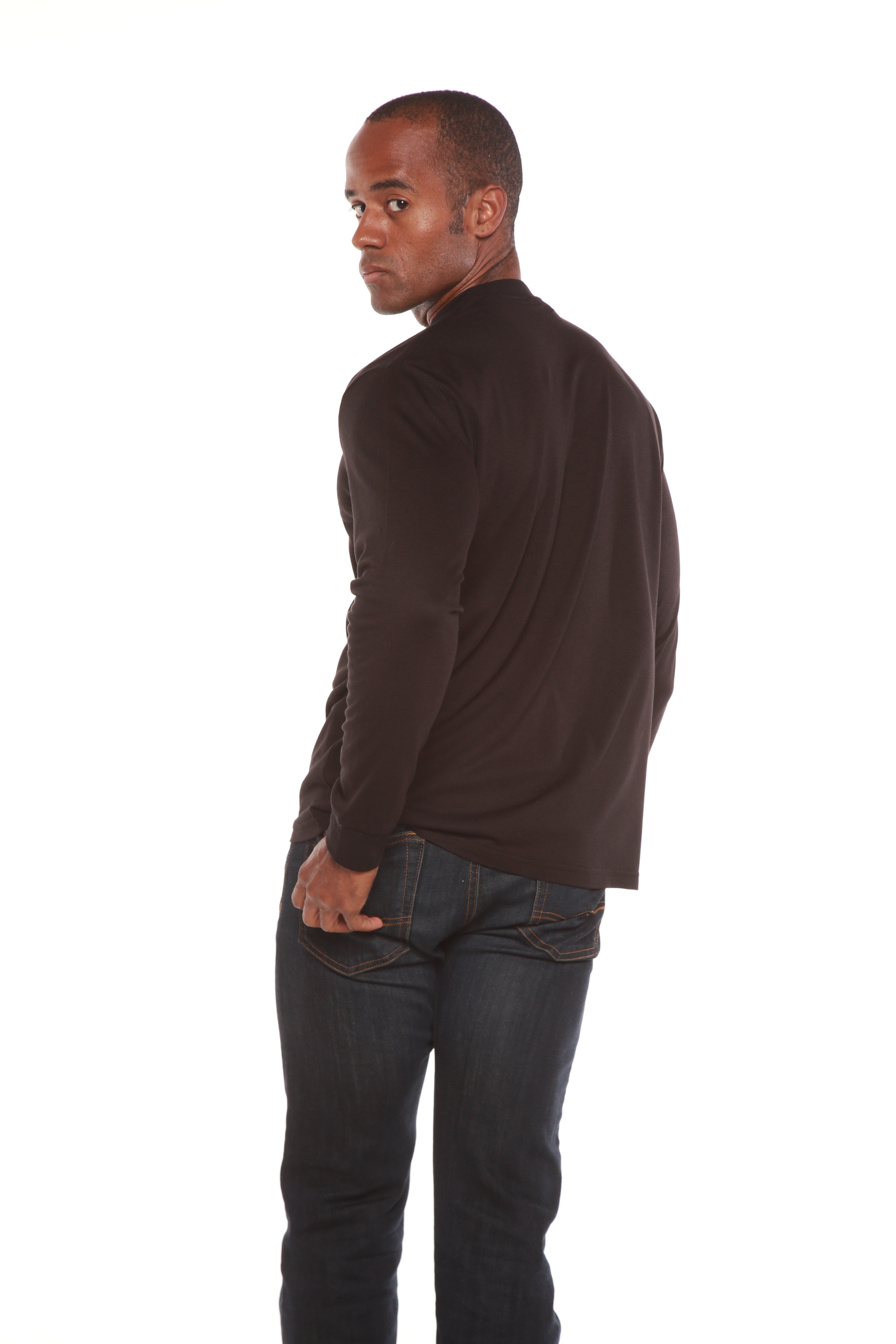 Custom Printed Men's Bamboo Viscose/Organic Cotton Long Sleeve T-Shirt