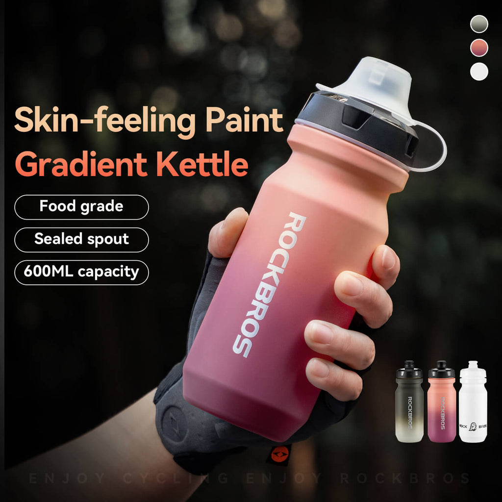 Bike Water Bottle with Soft-Touch Grip & Pull-Top Lid - 600/750ml